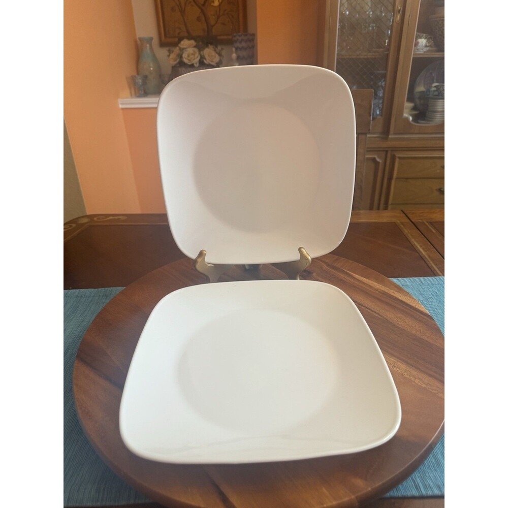 Set of 2 Dinner Plate Winter Frost White (Corelle) by Corning Corelle Square